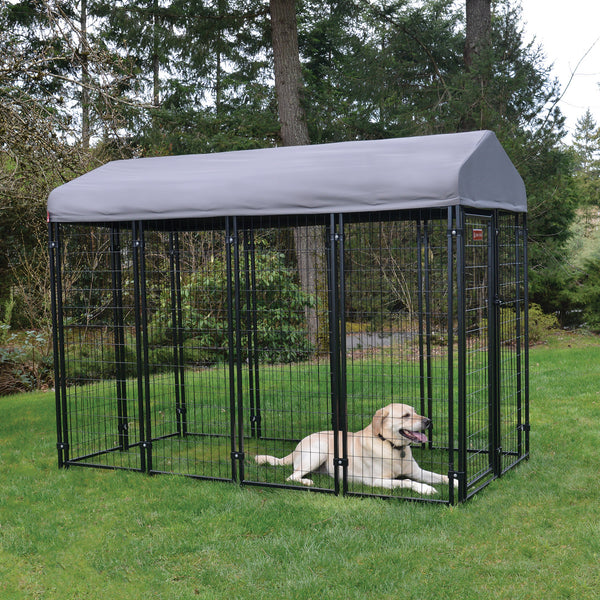 STAY Series Villa Dog Kennel 4'X8' with Privacy Screen
