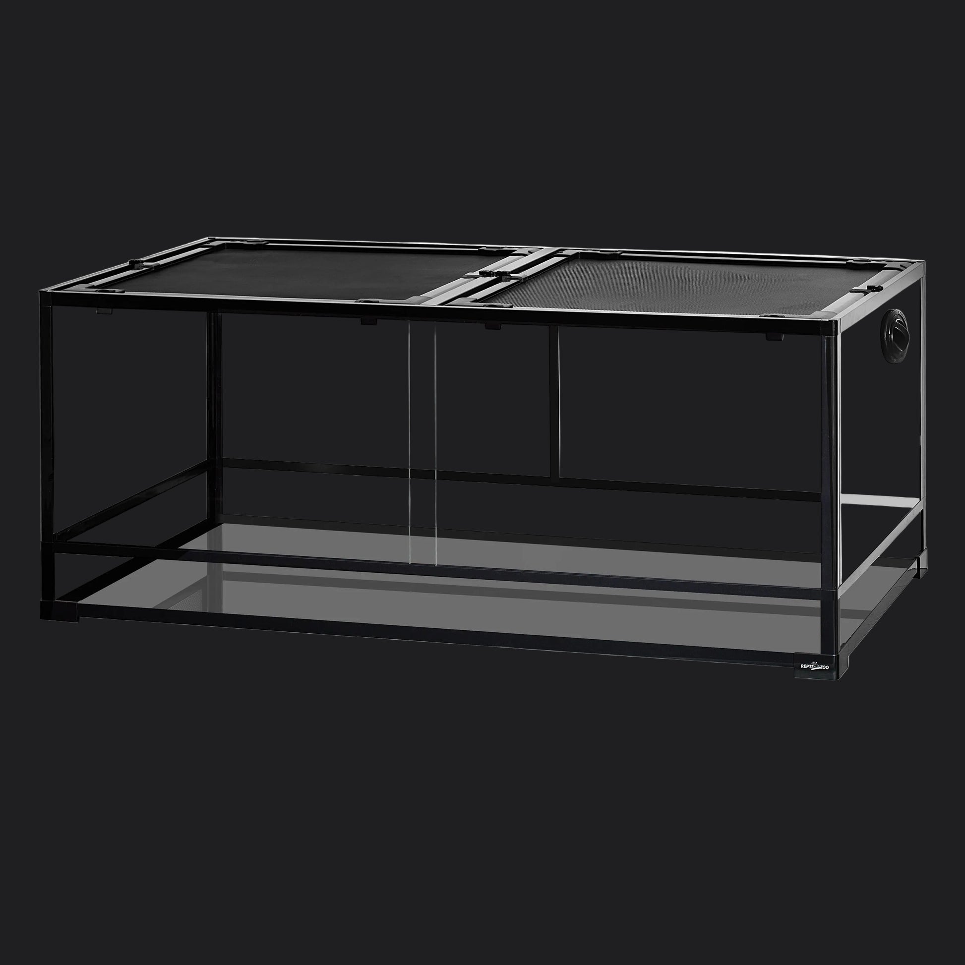 90Gallon Reptile Large Terrarium Upgrade Glass Front Opening Tank Sliding Door with Screen Ventilation Reptile Terrarium about 48" X 24" X 18"(Knock-Down)