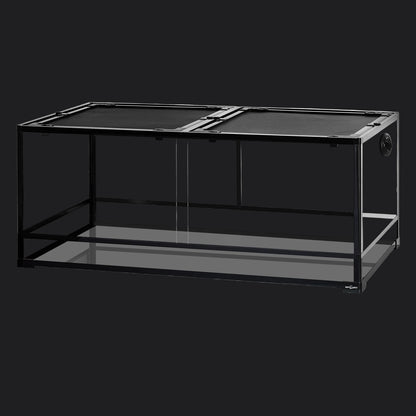 90Gallon Reptile Large Terrarium Upgrade Glass Front Opening Tank Sliding Door with Screen Ventilation Reptile Terrarium about 48" X 24" X 18"(Knock-Down)