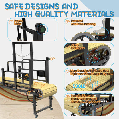 Dog Treadmill for Large and Medium Dogs, Dog Slatmill for Healthy & Fit Dog Life, Dog Treadmill for Indoor & Outdoor. Dog Treadmill for Dogs up to 220 Lb