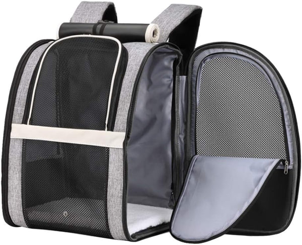 Pet Carrier Backpack with Window Blind for Small Cats Dogs, Ventilated Design, Safety Straps, Buckle Support, Collapsible, Designed for Travel, Hiking, Winter Outing, Outdoor, Go to Vet